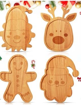 Holiday Wooden Charcuterie & Cutting Boards - 4pc Festive Set